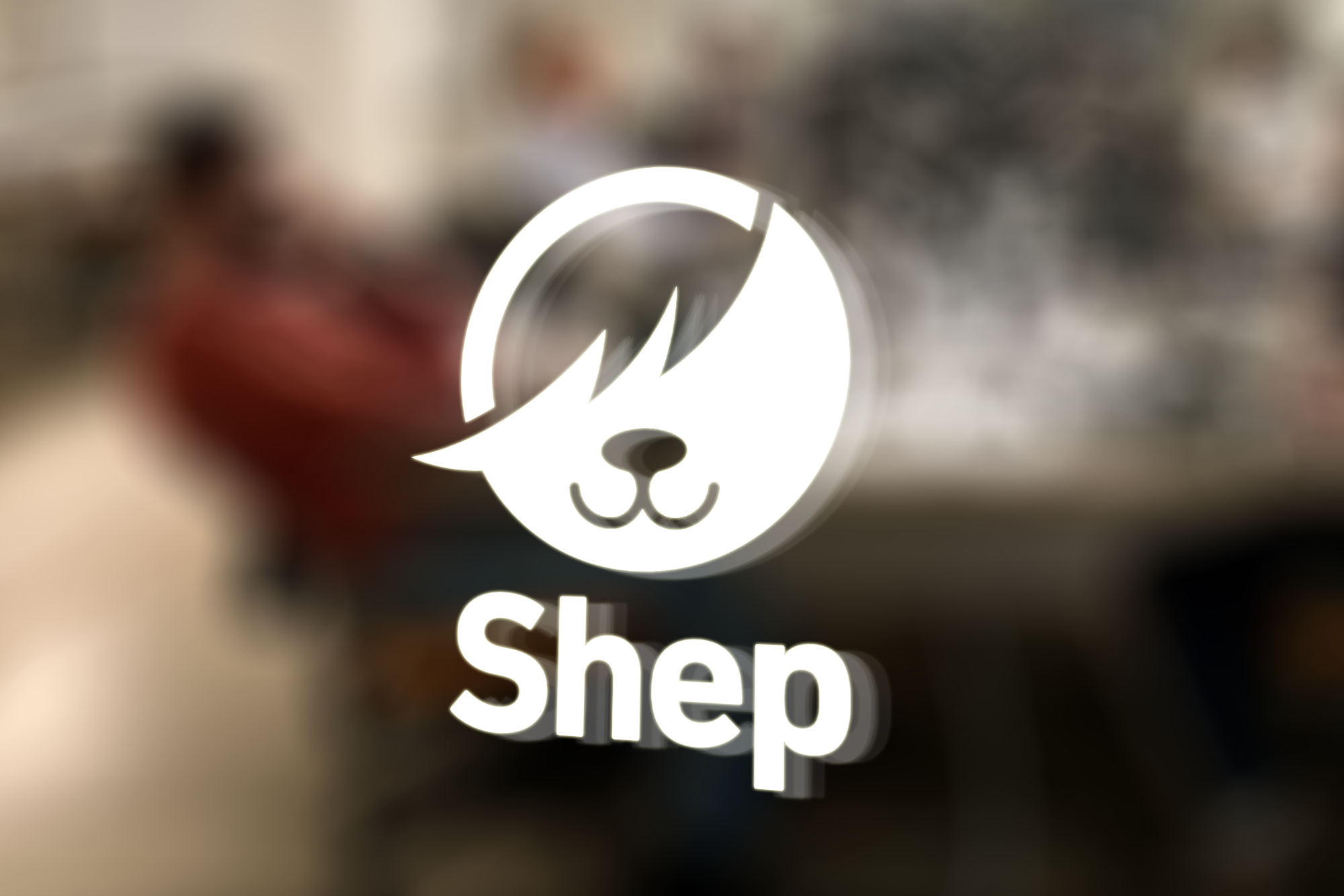 Shep logo on office door